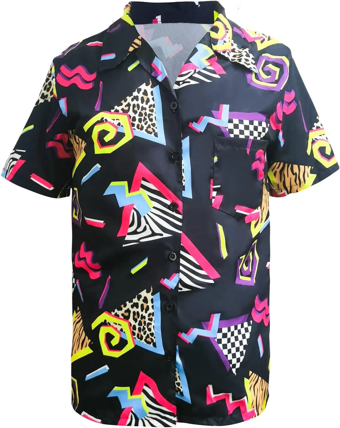 80's Men's Vintage Hawaiian Beach Shirts - 90's Button Up Disco Theme Party Shirts