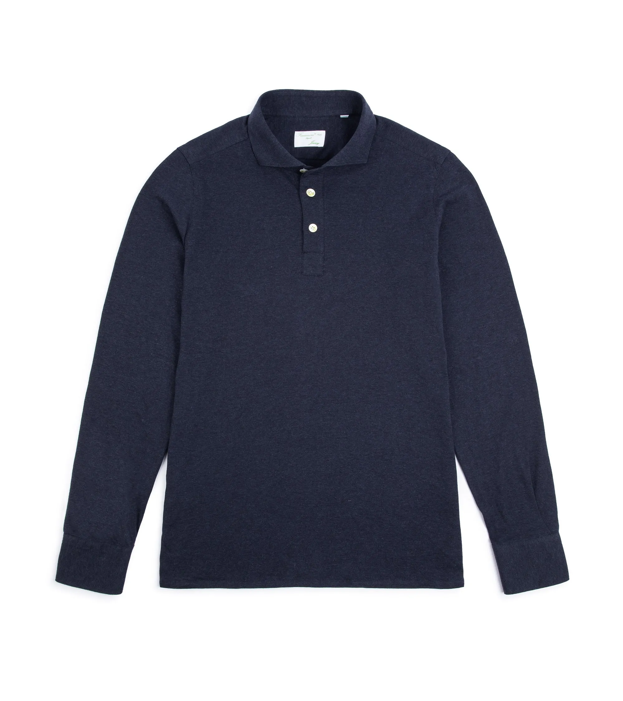 Finamore Cotton Cashmere Orlando Polo Shirt: Navy