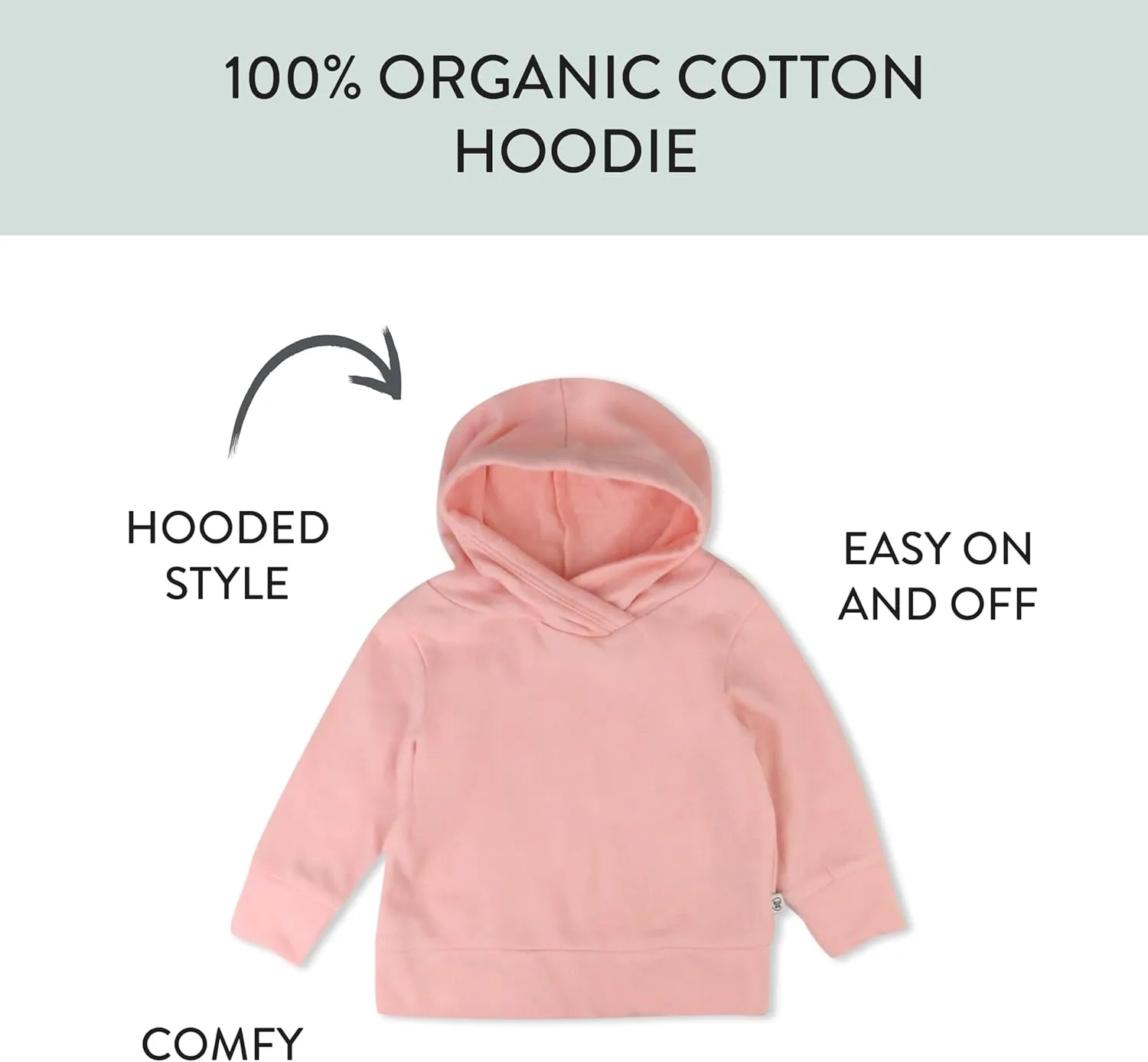 HonestBaby unisex-baby Baby Terry Hoodie 100% Organic Cotton for Toddler, Baby Boys, Girls