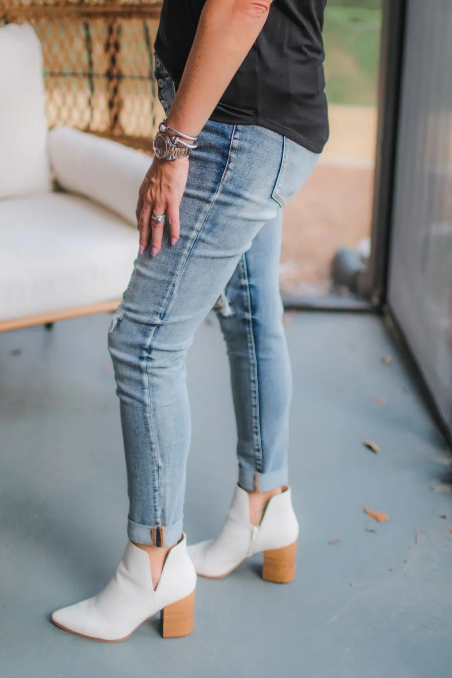 Jackson Distressed Girlfriend Jeans