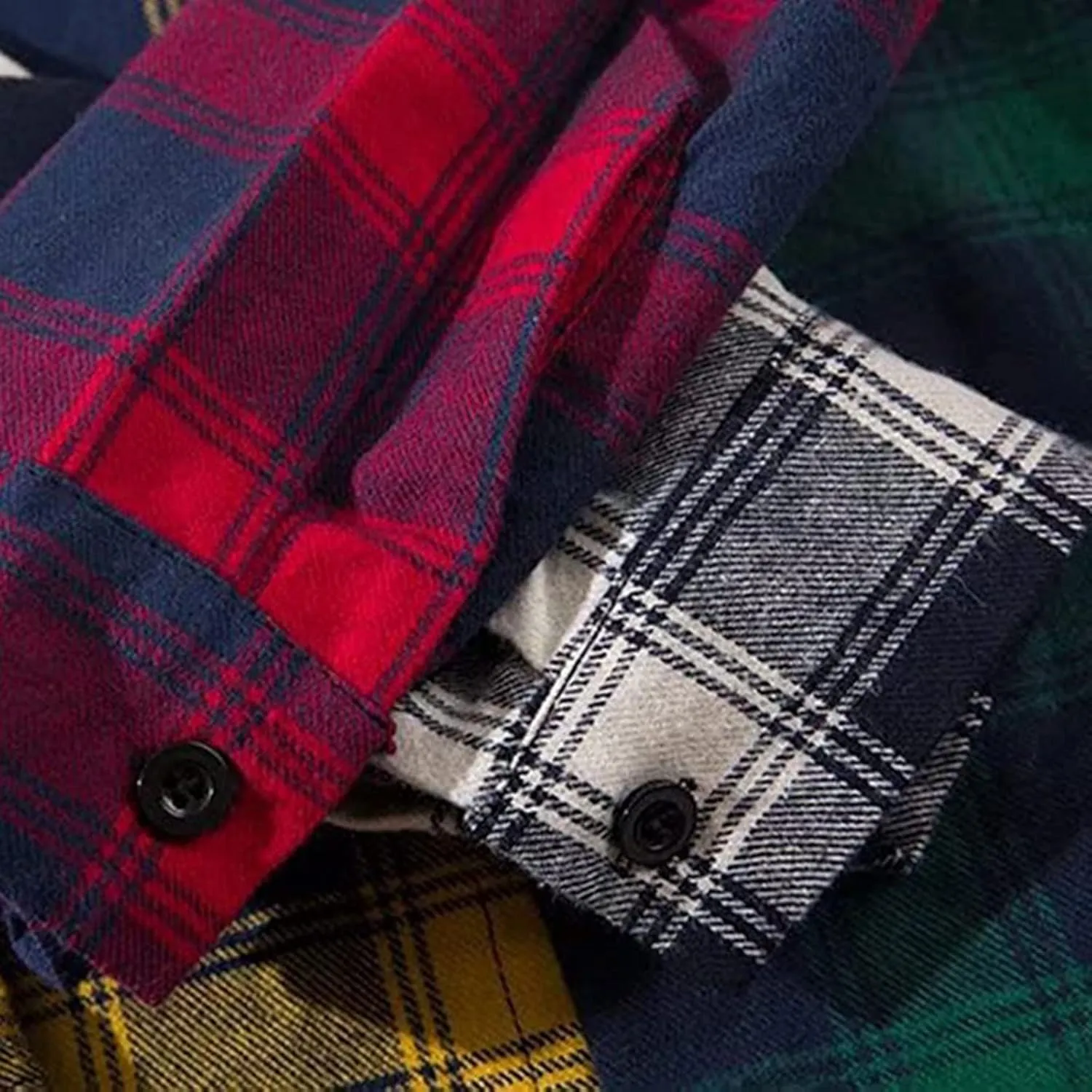 LifeHe Men's Women Plaid Flannel Shirts Colour Block Long Sleeve Button Up Shirt Jackets Oversized