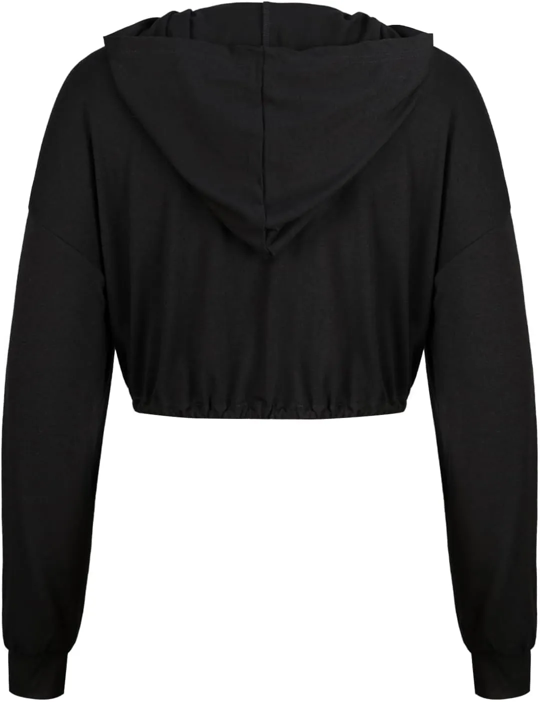 LovelyWholesale Womens Cropped Hoodie Workout Long Sleeve Shirts Running Crop Tops