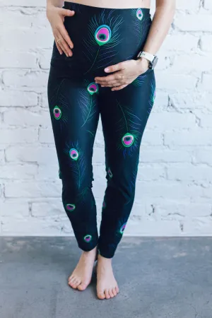 Power Peacock Maternity Sports Leggings
