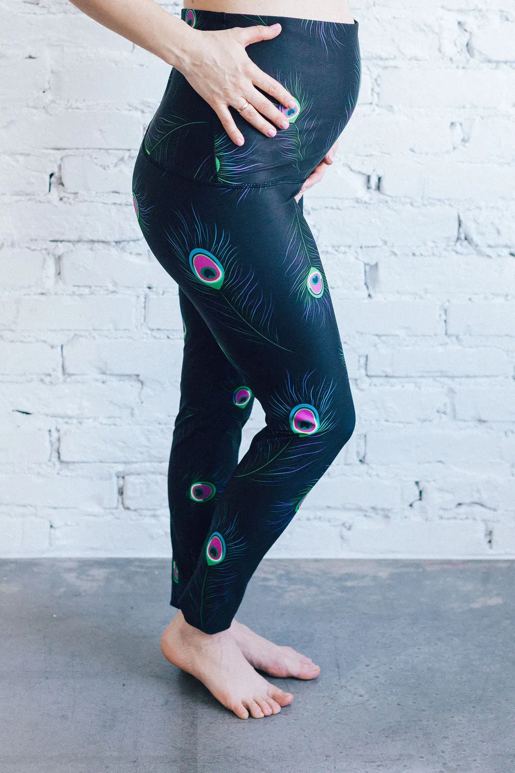 Power Peacock Maternity Sports Leggings