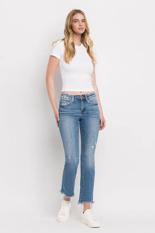 Pria Distressed Hem Ankle Bootcut Jean (Flying Monkey)