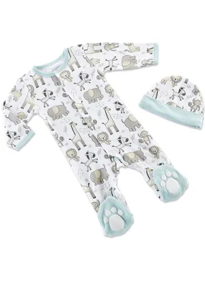 Safari Pajama 2-Piece Gift Set - Blue (0-6M)