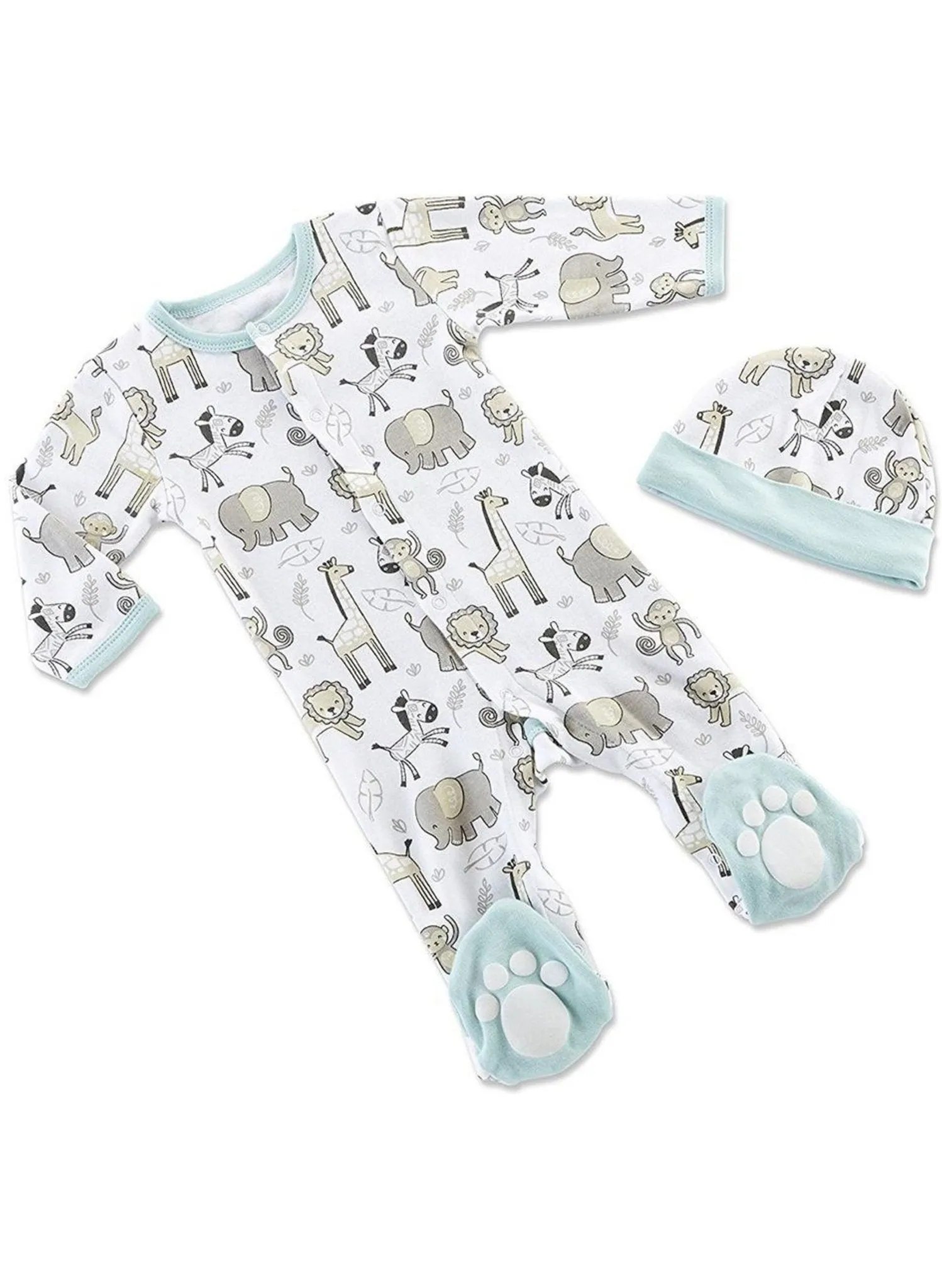 Safari Pajama 2-Piece Gift Set - Blue (0-6M)