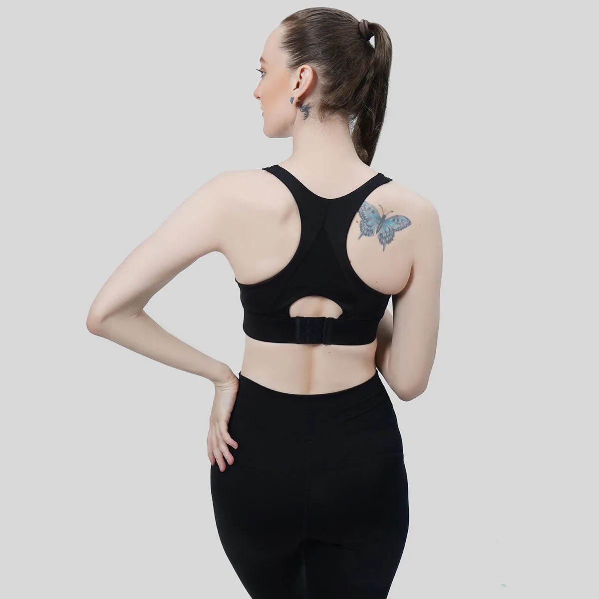 Stretch Net Sports Bra (Black)