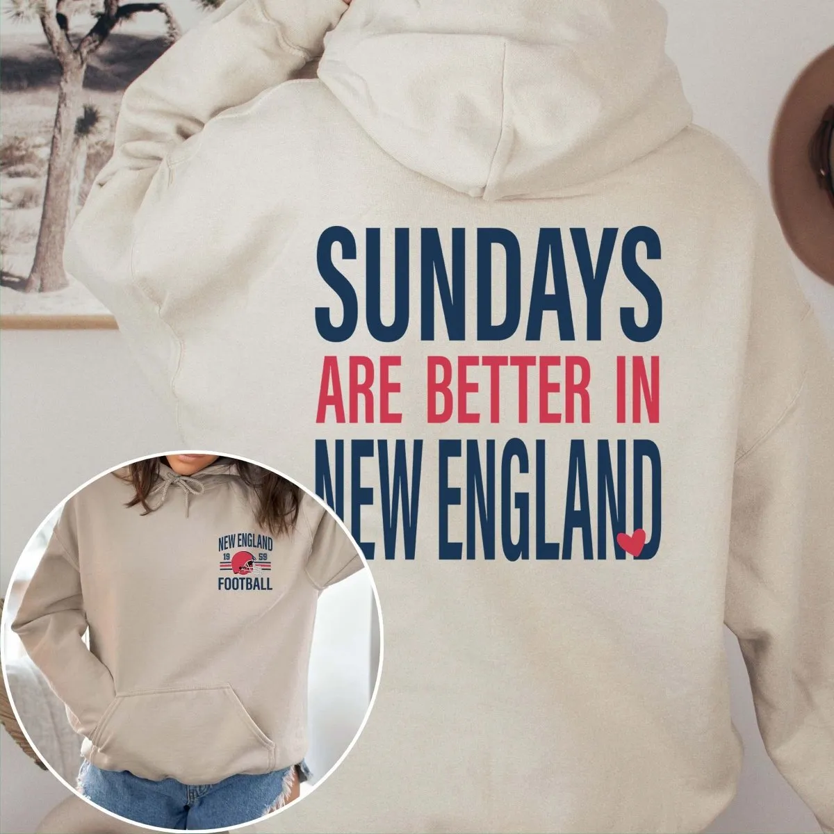 Sundays Are Better In New England Graphic Hoodie