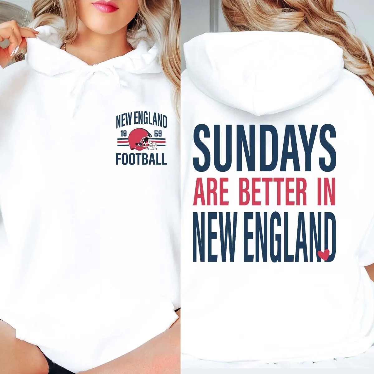Sundays Are Better In New England Graphic Hoodie