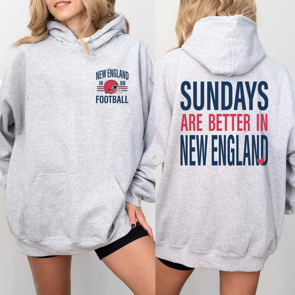 Sundays Are Better In New England Graphic Hoodie