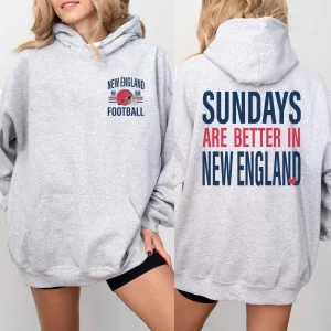 Sundays Are Better In New England Graphic Hoodie