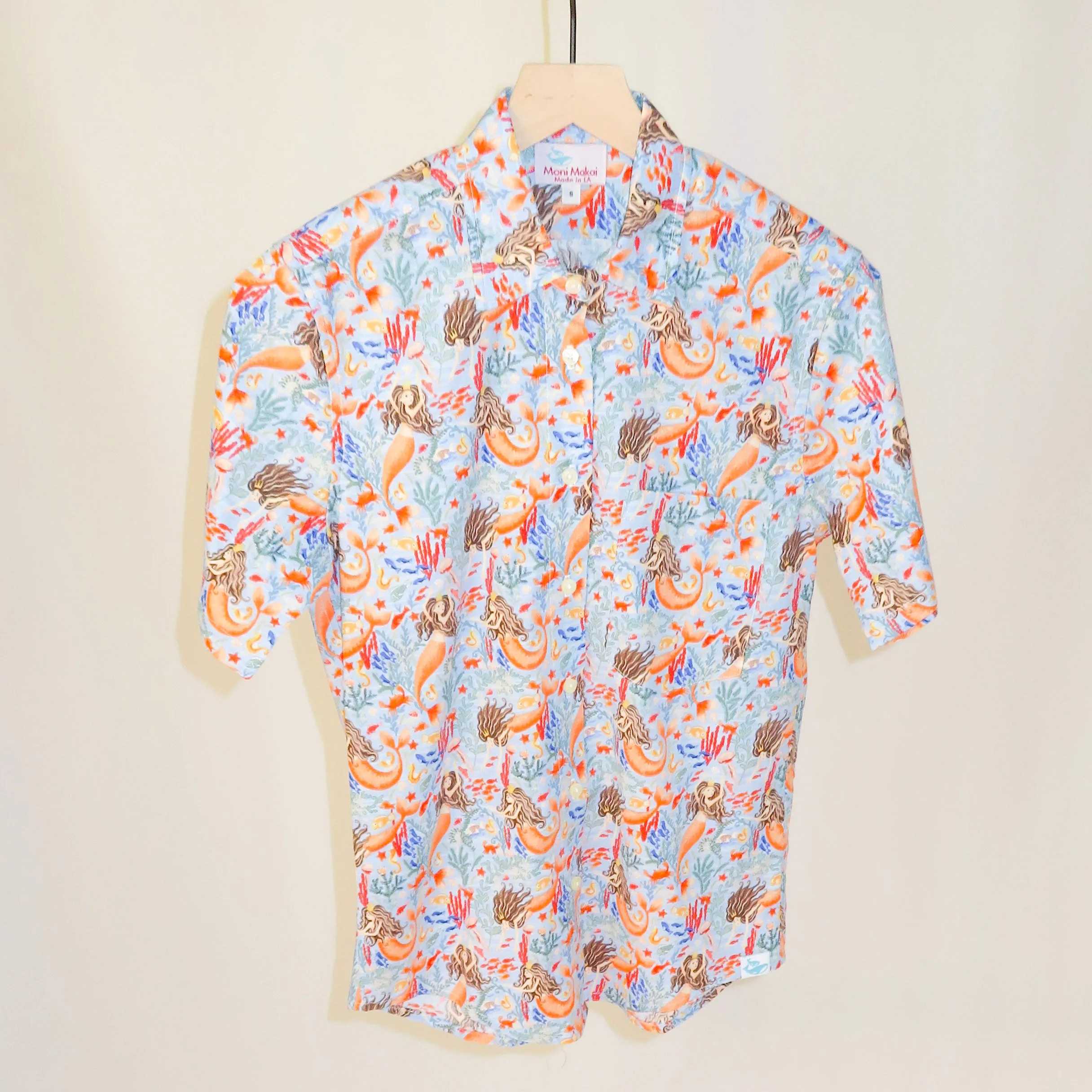 Women's Rancho shirt in Mermaid to Be Friends