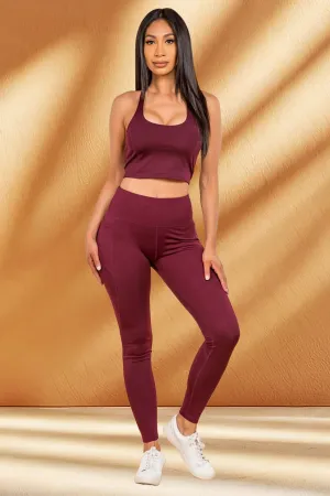 Women's Rose Print Activewear 2 Piece Set